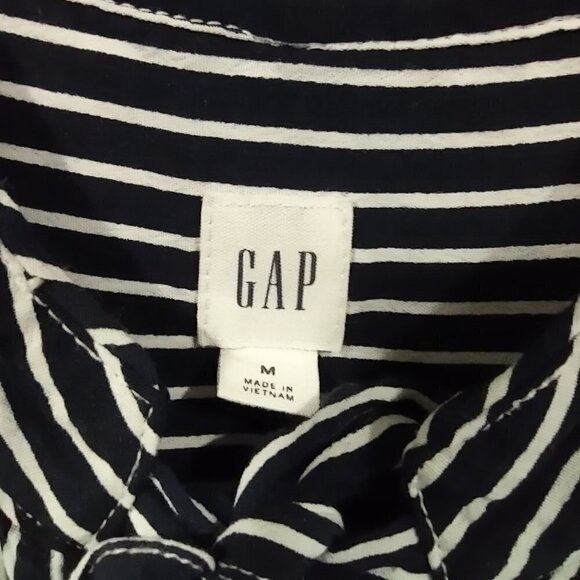 Gap Long Sleeve Striped Navy Blouse Size M - 3FOR$25 - - Picture 4 of 8